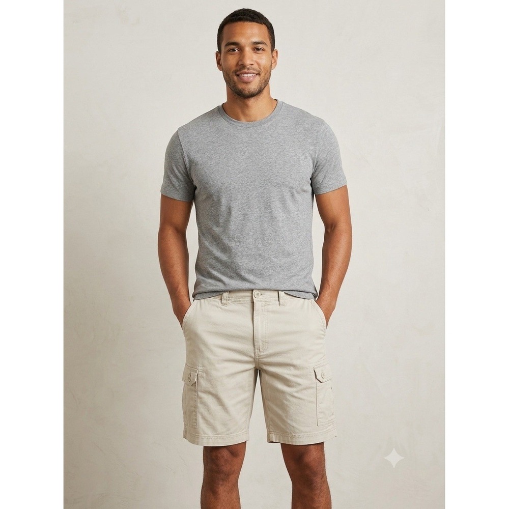 St. John's Bay Comfort Stretch waistband 9" Cargo ‎ Shorts Classic Stone 40